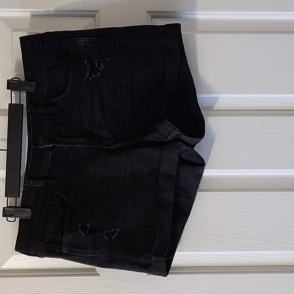 Jean shorts - Old Navy, 10, Black, Mid-rise boyfriend style